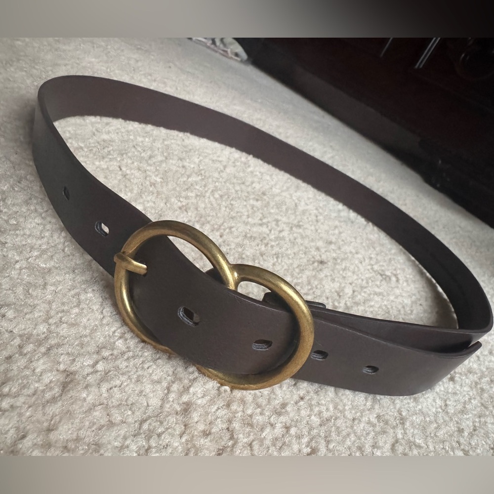 Banana Republic Brown Goldtone Double O-Ring Belt Large - Picture 3 of 13